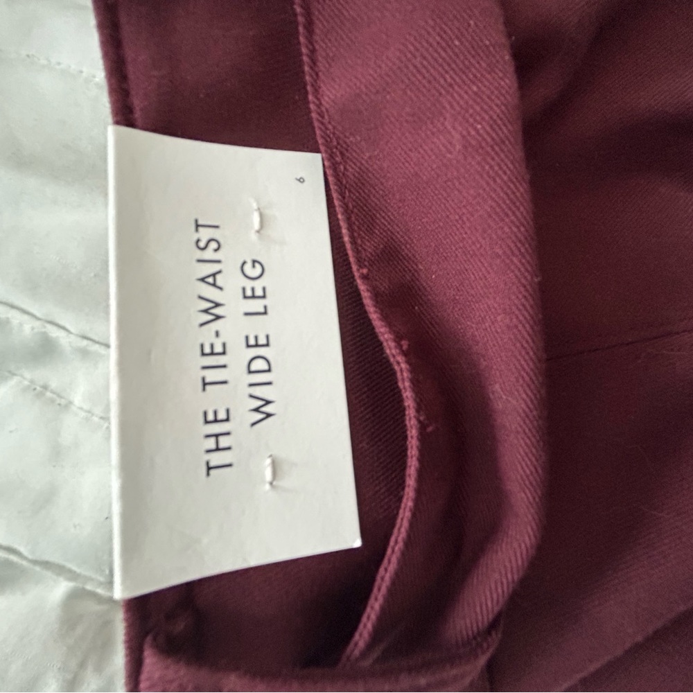 Burgundy high waisted wide leg pants - Picture 2 of 7
